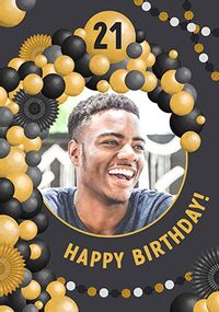 Tap to view 21st Black and Gold Birthday Card