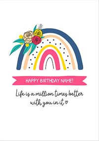 A Million Times Better Personalised Birthday Card