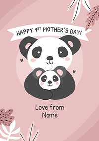 1st Mothers Day Panda Personalised Card