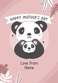 Personalised Panda Mothers Day Card