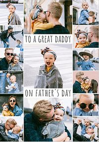 To a Great Daddy on Father's Day Multi Photo Card
