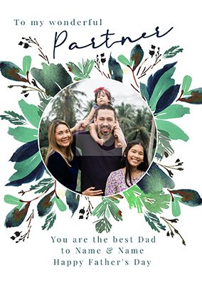 Wonderful Partner Photo Fathers Day Card