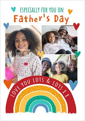 Rainbow Fathers Day Photo Card
