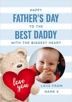 Daddy Biggest Heart Photo Father's Day Card