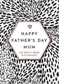 Tap to view Happy Father's Day Mum Patterned Personalised Father's Day Card