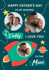 Tap to view Daddy Moon And Back Photo Father's Day Card