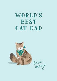 World's Best Cat Dad Father's Day Cute Personalised Card