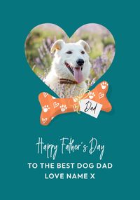 Best Dog Dad Heart Photo Father's Day Card