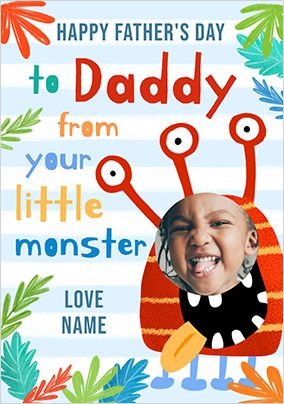 Little Monster Daddy Fathers Day Photo Card