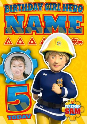 Fireman Sam - 5 Today Birthday Photo Card