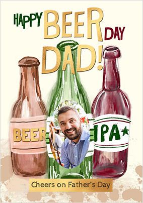 Beer Day Dad Photo Father's Day Card