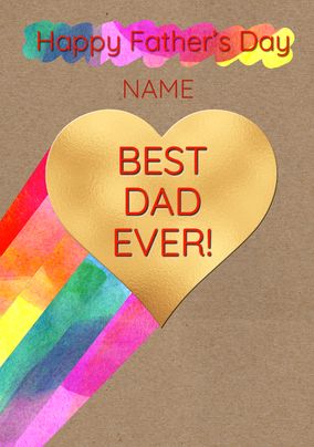 Rainbow Fathers Day Personalised Card