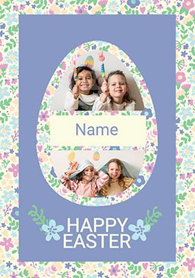 Egg Floral Personalised Easter Card