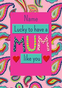 Tap to view Lucky Personalised Mothers Day Card