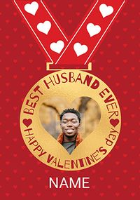 Husband Medal Photo Valentine Card
