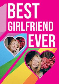 Tap to view Rainbow Best Girlfriend Ever Photo Valentine Card