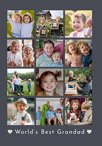 Tap to view World's Best Grandad Giant Multi Photo Father's Day Card