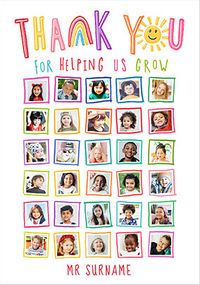 Helping us Grow Giant Photo Thank You card