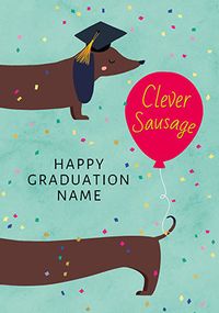 Clever Sausage  Dog Graduation Card
