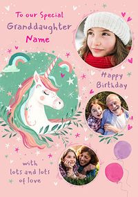 Personalised Unicorn Granddaughter Card