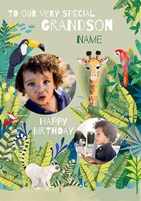 Tap to view Jungle Grandson Personalised Card