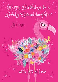 Tap to view Granddaughter Flamingo Birthday Card