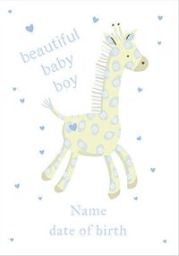 Beautiful Baby Boy Personalised Card