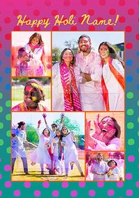 Tap to view Holi 6 photo Personalised Card