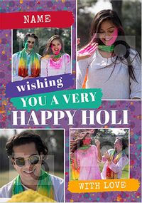 Tap to view Holi 4 Photo Personalised Card