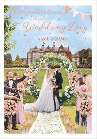 Tap to view Outside Wedding Scene Personalised Card