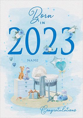 Born In 2023 Personalised  New Baby Boy Card