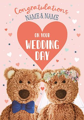 Barley Bear Wedding Day Card