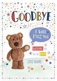 Barley Bear - Goodbye Good Luck Personalised Card