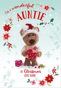 Barley Bear - Auntie Personalised Christmas Card