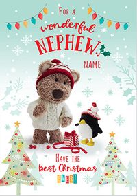 Barley Bear - Nephew Personalised Christmas Card