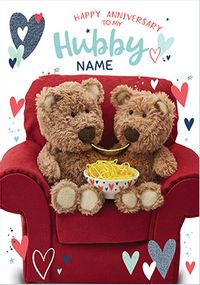 Barley Bear - Hubby Anniversary Personalised Card