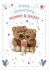 Tap to view Barley Bear - Happy Anniversary Mum & Dad Personalised Card
