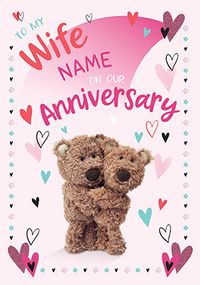 Tap to view Barley Bear - Wife on Our Anniversary Personalised Card