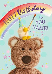 Tap to view Barley Bear - Rainbow Birthday Personalised Card