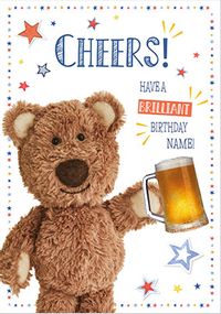 Barley Bear - Cheers Personalised Birthday Card