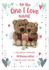 Barley Bear - One I Love Birthday Personalised Card