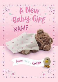 She's A Cutie New Baby Girl Personalised Card