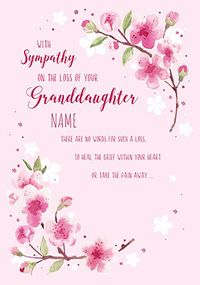 Loss Of Your Granddaughter Personalised Sympathy Card
