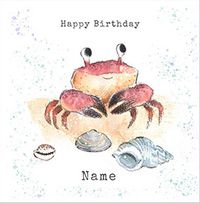 Crab Personalised Birthday Card
