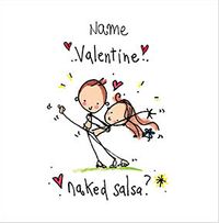 Valentine Naked Salsa Personalised Card