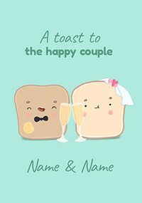 Tap to view Happy Couple Toast Personalised  Wedding Card
