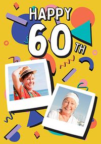 Retro 60th Birthday 2 Photo Card