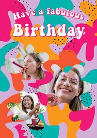 Tap to view Fabulous Flowers Photo Birthday Card