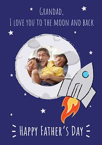 Tap to view Grandad Moon and Back  Father's Day Photo Card