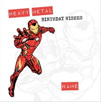 Avengers Iron Man Metal Wishes Birthday Card